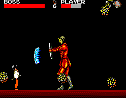 Kenseiden (SEGA Master System) screenshot: Final boss, and I assure you, he is one tough nut