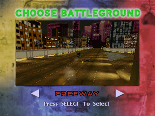 Twisted Metal (PlayStation) screenshot: Battleground selection