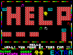 Pi-In'Ere (ZX Spectrum) screenshot: Level 2: Finishing the level.