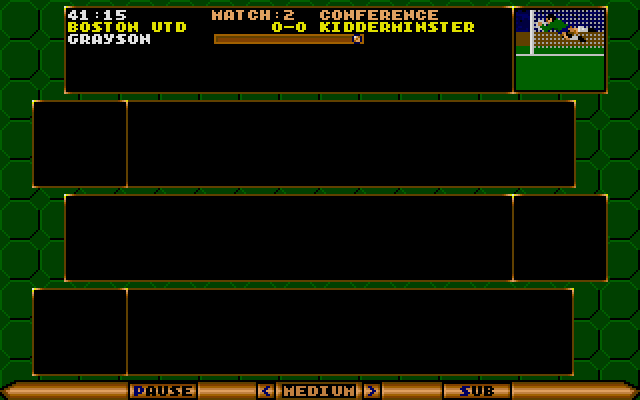 Premier Manager (Atari ST) screenshot: Match