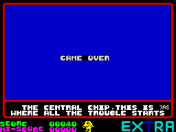 Pi-In'Ere (ZX Spectrum) screenshot: Game Over