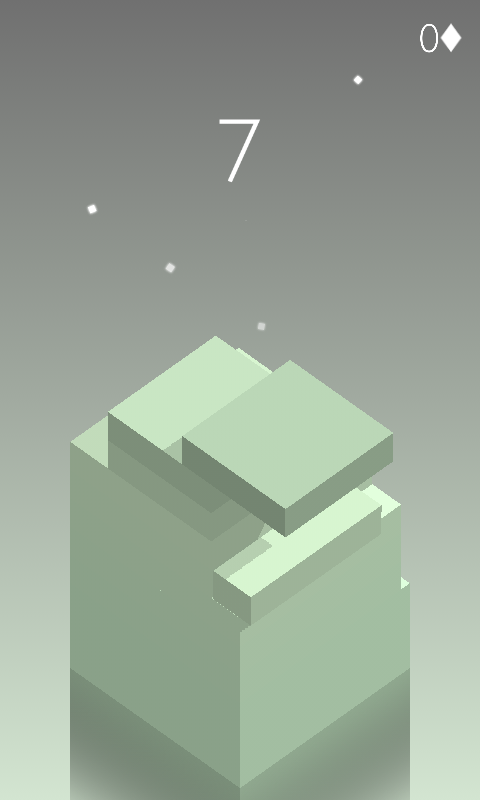 Stack (Android) screenshot: Blocks then get progressively smaller...