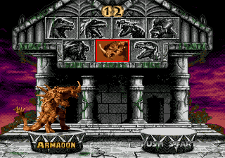 Primal Rage (SEGA 32X) screenshot: Select your dino-fighter!