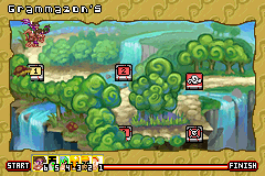 Tak: The Great Juju Challenge (Game Boy Advance) screenshot: Map of the different stages of the first challenge.