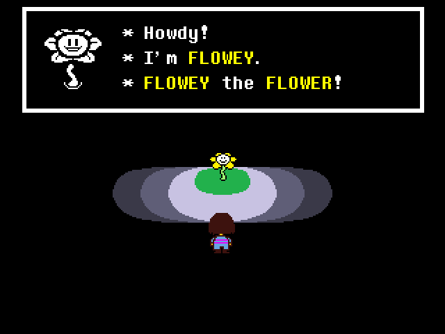 Undertale (Windows) screenshot: D'aww, a friendly flower.