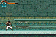 Prince of Persia: The Sands of Time (Game Boy Advance) screenshot: Use your double jump to avoid these saws.
