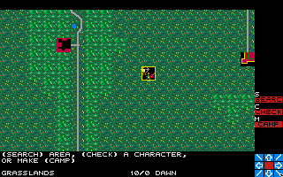 Wizard's Crown (Atari ST) screenshot: Walking trough the grasslands