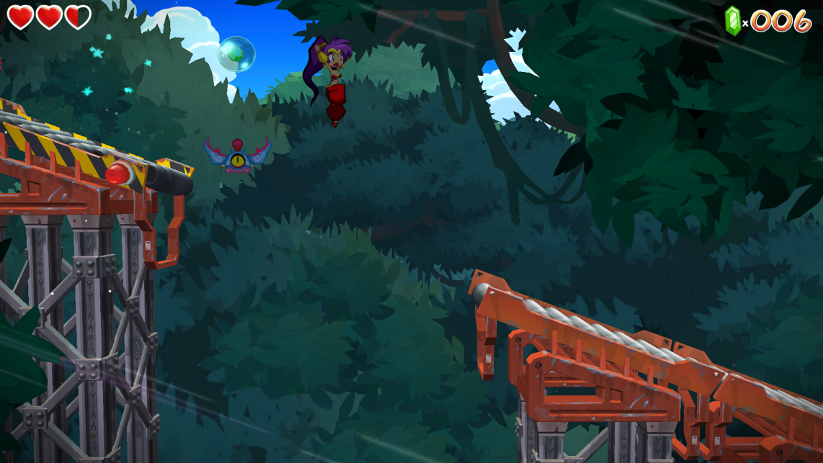 Shantae: Half-Genie Hero Demo (Windows) screenshot: Sometimes the slide will stop, forcing her to jump.