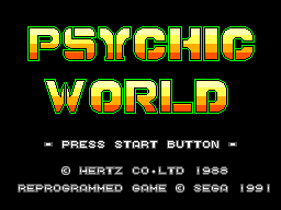 Psychic World (SEGA Master System) screenshot: Title screen
