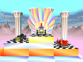Motor Toon Grand Prix (PlayStation) screenshot: Podium