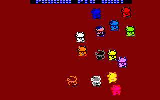 Psycho Pigs UXB (Amstrad CPC) screenshot: Watch the little piggies dance