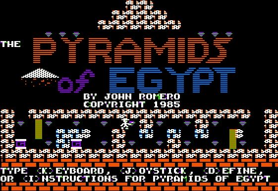 Pyramids of Egypt (Apple II) screenshot: Title Screen