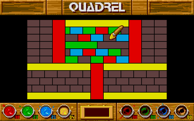 Quadrel (Atari ST) screenshot: Patterned layout.