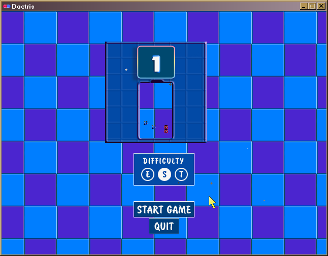 Doctris (Windows) screenshot: Level and difficulty selection