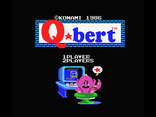 Q*bert (MSX) screenshot: Title Screen