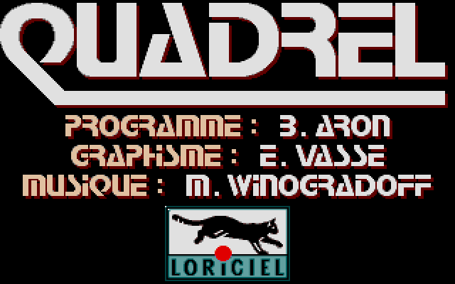 Quadrel (Atari ST) screenshot: Intro screen.