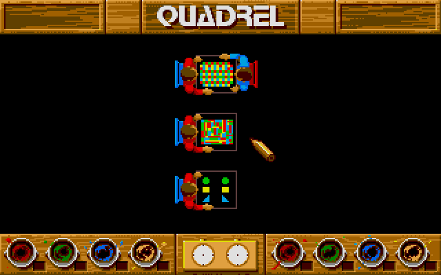 Quadrel (Atari ST) screenshot: Game type selection.
