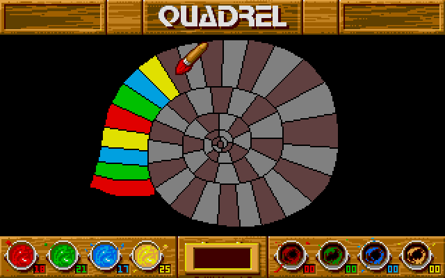 Quadrel (Atari ST) screenshot: This level is trickier than it seems...