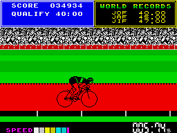 Daley Thompson's Super-Test (ZX Spectrum) screenshot: Cycling