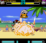 SNK Gals' Fighters (Neo Geo Pocket Color) screenshot: If both players run simultaneously, they will collide: press the buttons quickly to stop this mess!