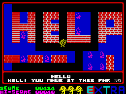 Pi-In'Ere (ZX Spectrum) screenshot: Level 2: Starting the level.