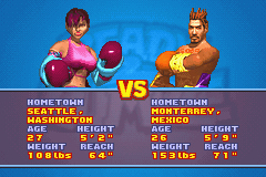 Ready 2 Rumble Boxing: Round 2 (Game Boy Advance) screenshot: Match-up screen