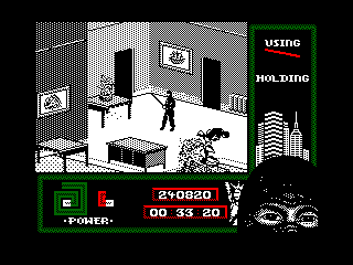 Last Ninja 2: Back with a Vengeance (Amstrad CPC) screenshot: Level 5, "The Office": The Hallway.<br>