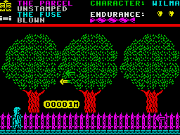 Everyone's A Wally (The Life of Wally) (ZX Spectrum) screenshot: Out of town.