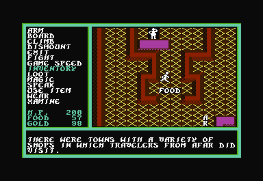Questron II (Commodore 64) screenshot: The games were written about five years apart.