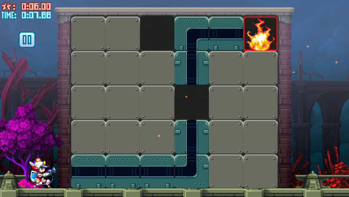 Mighty Switch Force!: Hose It Down! (iPhone) screenshot: Moving the blocks.
