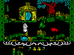 Robin of the Wood (ZX Spectrum) screenshot: Druid give to Robin an extra life and restore him energy.