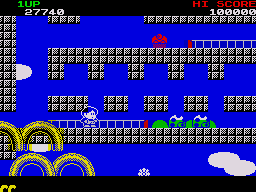 Rainbow Islands (ZX Spectrum) screenshot: These ladybirds look cute but they are very nasty