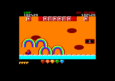Rainbow Islands (Amstrad CPC) screenshot: Dead...
