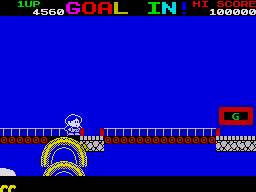 Rainbow Islands (ZX Spectrum) screenshot: The level ends when you reach the top of the level
