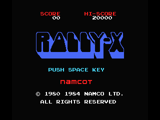 Rally-X (MSX) screenshot: Title screen