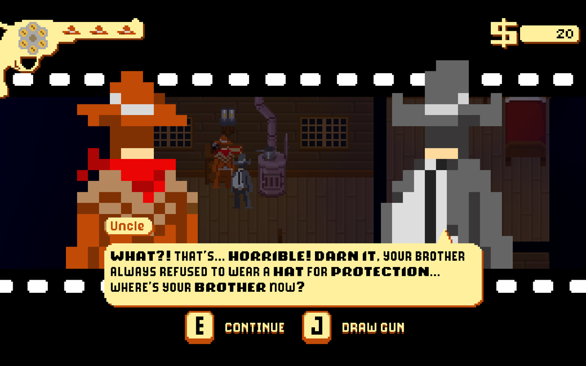 Westerado: Double Barreled (Windows) screenshot: A conversation with your uncle