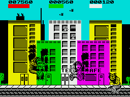 Rampage (ZX Spectrum) screenshot: Rampaging another city