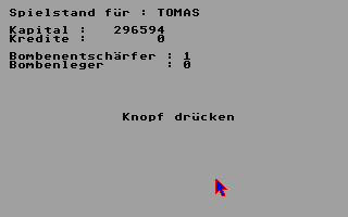 Dallas (Atari ST) screenshot: Player status screen nr 1
