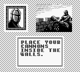 Rampart (Game Boy) screenshot: A hint before you get started.