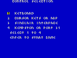 Rana Rama (ZX Spectrum) screenshot: Main menu