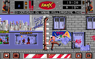Ranx: The Video Game (Amiga) screenshot: enjoy the violence !