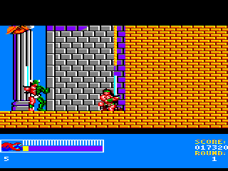 Rastan (Amstrad CPC) screenshot: Kneeling down