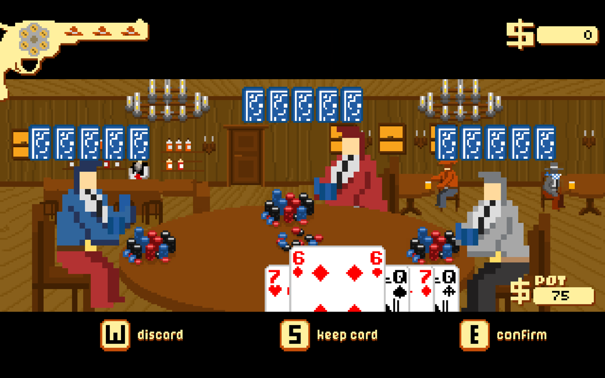 Westerado: Double Barreled (Windows) screenshot: Playing a game of poker.