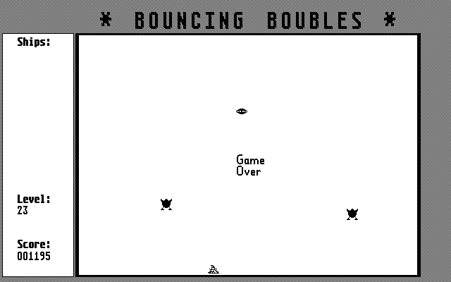 Bouncing Boubles (Atari ST) screenshot: Last life lost: Game Over