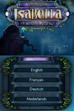 Princess Isabella: A Witch's Curse (Nintendo DS) screenshot: Language Selection