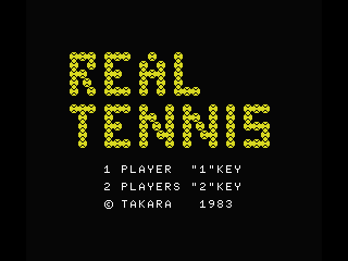 Real Tennis (MSX) screenshot: Title screen