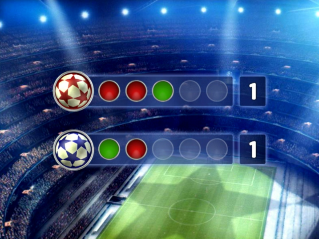 UEFA Champions League (DVD Player) screenshot: Penalty scoreboard