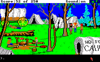 Gold Rush! (Amiga) screenshot: At the wagon camp.