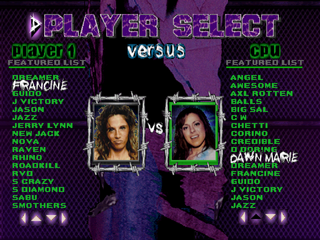ECW Hardcore Revolution (PlayStation) screenshot: Player selection