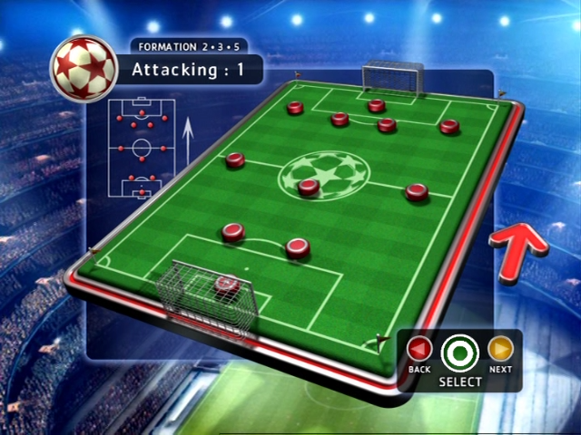 UEFA Champions League (DVD Player) screenshot: An extremely offensive 2-3-5 formation
